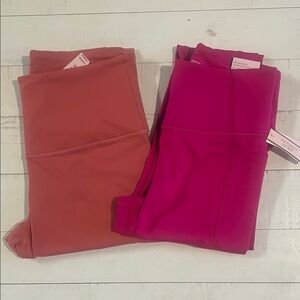 NWT Victoria's Secret Vibrant Pink and Coral Leggings